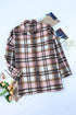Gingham Pocketed Collared Neck Blouse
